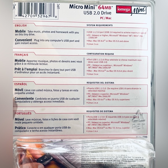 MINI USB 2.0 DRIVE— micro-Mini 3 PACK TOTAL—NEW IN PACKAGE— 64MB USB DRIVES - Picture 5 of 7